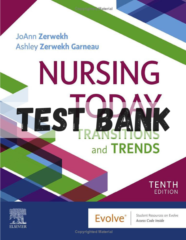 Test Bank for Nursing Today Transition and Trends 10th Edition by Zerwekh