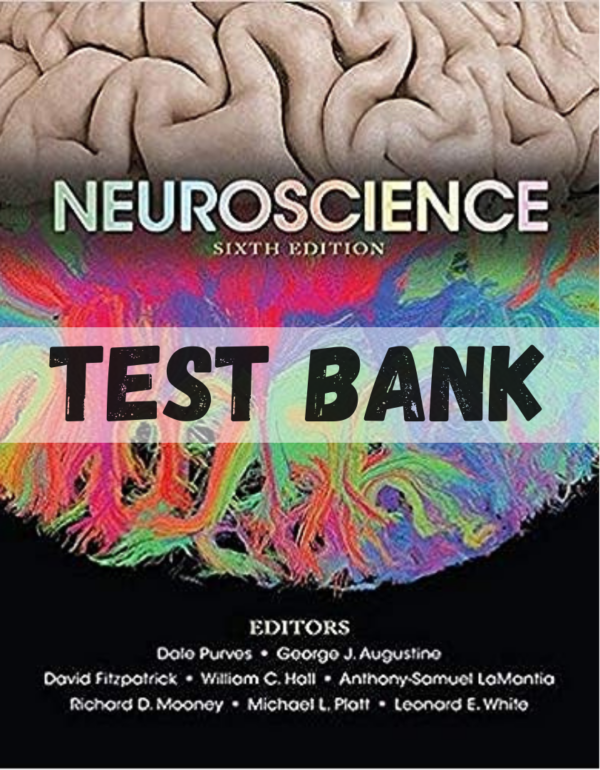 Test Bank for Neuroscience 6th Edition by Purves
